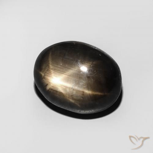 Safira estrela Preto Natural 5.13ct, oval, Opaco