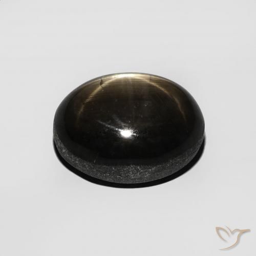 Safira estrela Preto Natural 5.13ct, oval, Opaco
