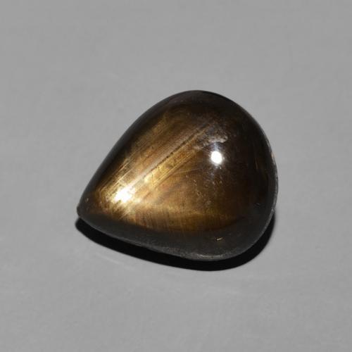 Safira estrela Preto Natural 3.95ct, Formato de pêra, Opaco