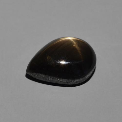 Safira estrela Preto Natural 3.64ct, Formato de pêra, Opaco