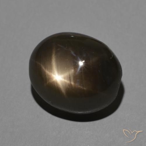 Safira estrela Preto Natural 4.27ct, oval, Opaco