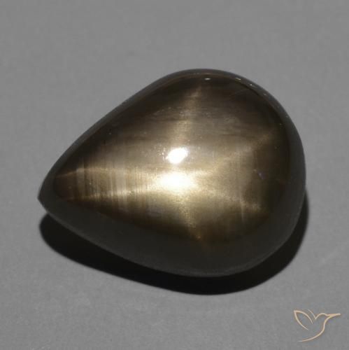 4.54ct Natural Preto Safira estrela, Formato de pêra, Opaco