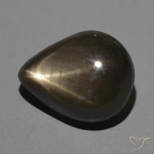 Safira estrela Preto Natural 4.54ct, Formato de pêra, Opaco