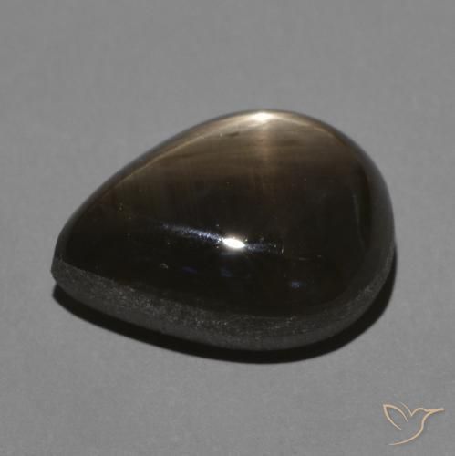Safira estrela Preto Natural 4.54ct, Formato de pêra, Opaco