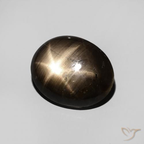 Safira estrela Preto Natural 3.44ct, oval, Opaco
