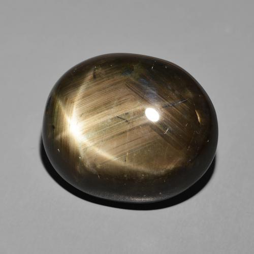 Safira estrela Preto Natural 34.34ct, oval, Opaco