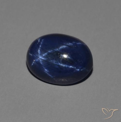 Safira estrela Azul profundo Natural 1.38ct, oval, Opaco