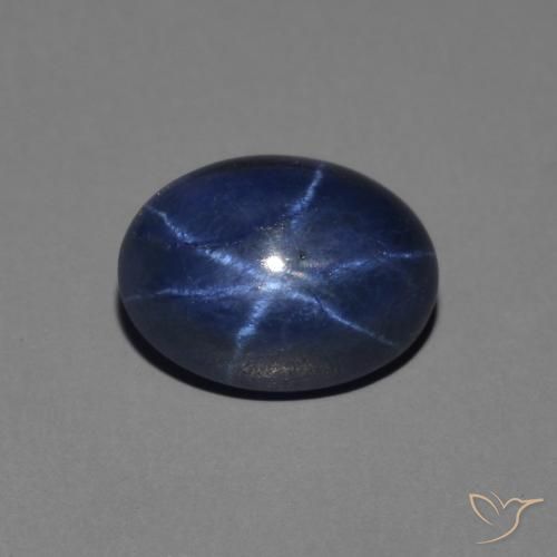 1.63ct Natural azul real Safira estrela, oval, Opaco