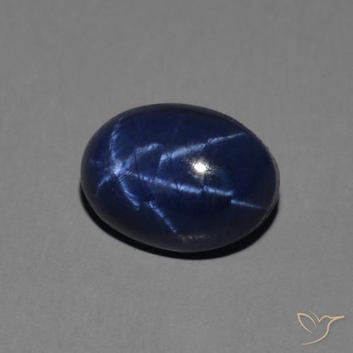 Safira estrela Azul profundo Natural 1.65ct, oval, Opaco