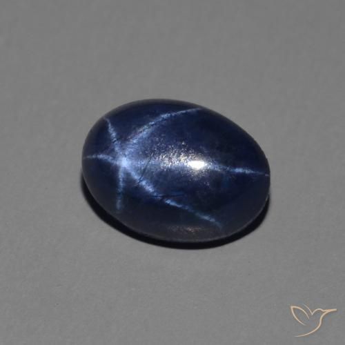 Safira estrela Azul profundo Natural 1.46ct, oval, Opaco