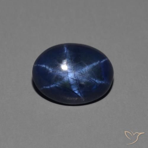 1.44ct Natural Azul escuro Safira estrela, oval, Opaco