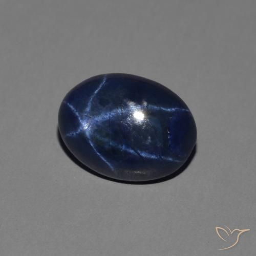 Safira estrela Azul escuro Natural 1.44ct, oval, Opaco