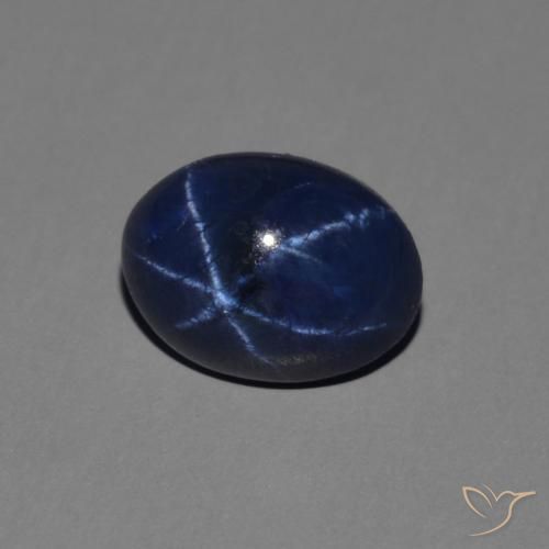 Safira estrela Azul profundo Natural 1.48ct, oval, Opaco