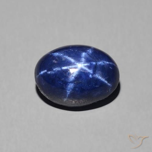 1.52ct Natural Azul escuro Safira estrela, oval, Opaco