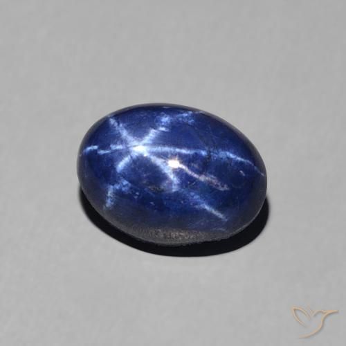 Safira estrela Azul escuro Natural 1.52ct, oval, Opaco