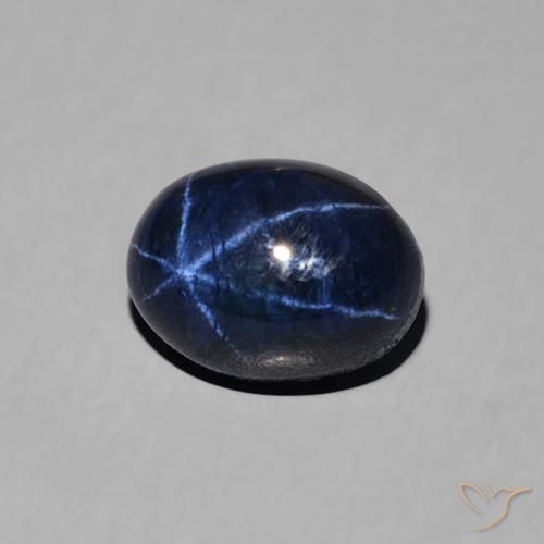 Safira estrela Azul profundo Natural 1.68ct, oval, Opaco