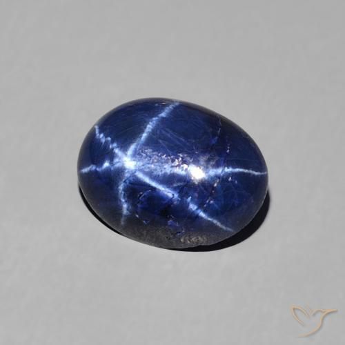 Safira estrela Azul profundo Natural 1.63ct, oval, Opaco