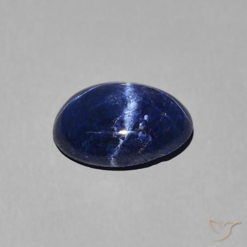 Safira estrela Azul profundo Natural 1.63ct, oval, Opaco