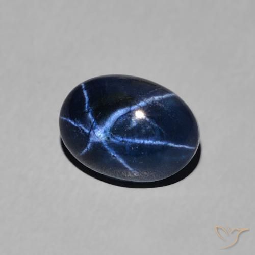 Safira estrela Azul escuro Natural 1.57ct, oval, Opaco