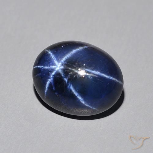 Safira estrela Azul profundo Natural 3.46ct, oval, Opaco