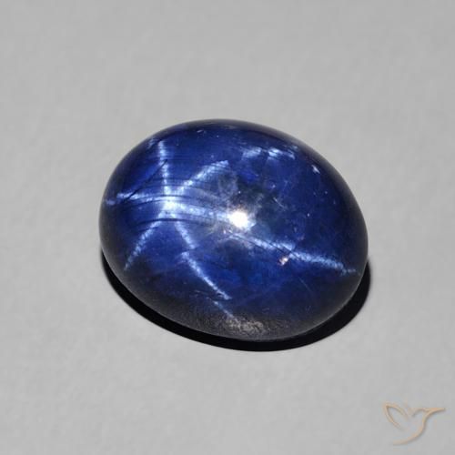 Safira estrela Azul profundo Natural 3.65ct, oval, Opaco