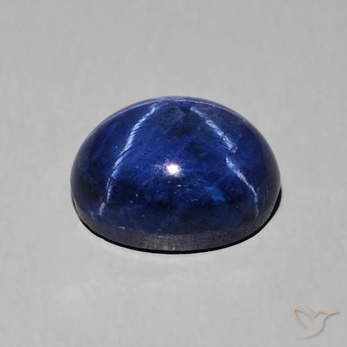 Safira estrela Azul profundo Natural 3.65ct, oval, Opaco