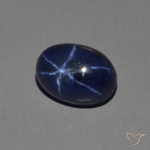 Safira estrela Azul profundo Natural 1.76ct, oval, Opaco