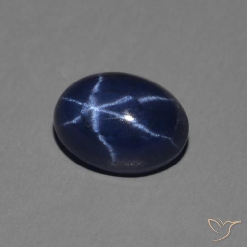 Safira estrela Azul profundo Natural 1.52ct, oval, Opaco