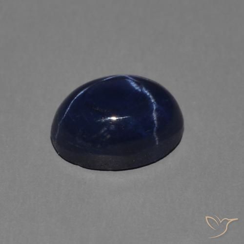Safira estrela Azul profundo Natural 1.52ct, oval, Opaco