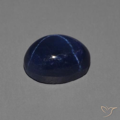 Safira estrela azul natural 1,79ct, corte oval, opaco