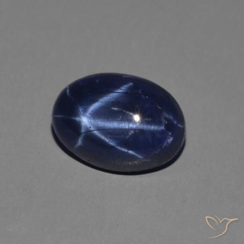 Safira estrela Azul profundo Natural 1.39ct, oval, Opaco