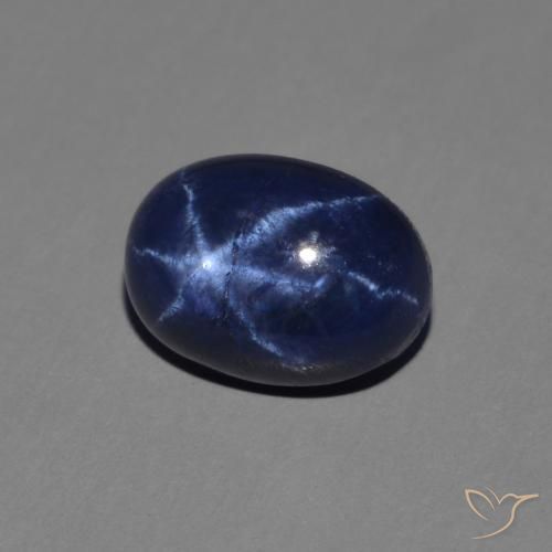 Safira estrela Azul escuro Natural 1.64ct, oval, Opaco
