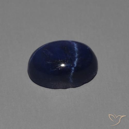 Safira estrela Azul profundo Natural 1.45ct, oval, Opaco