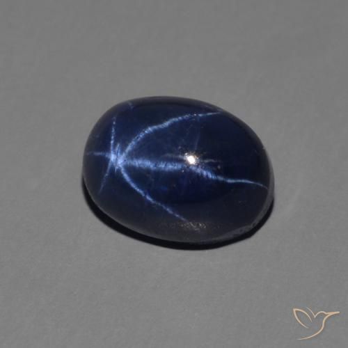 Safira estrela Azul profundo Natural 1.77ct, oval, Opaco