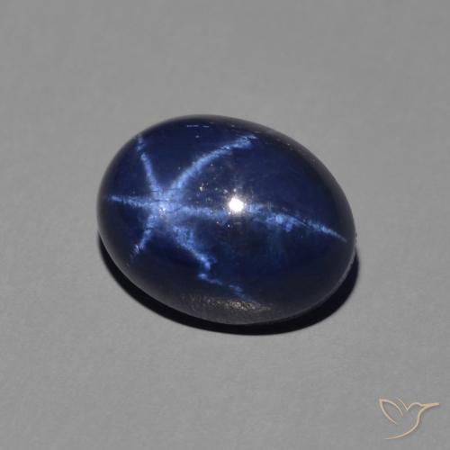 Safira estrela Azul escuro Natural 2.44ct, oval, Opaco