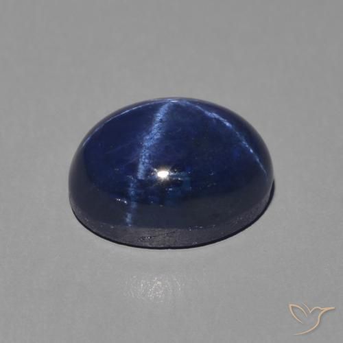 Safira estrela Azul escuro Natural 2.44ct, oval, Opaco