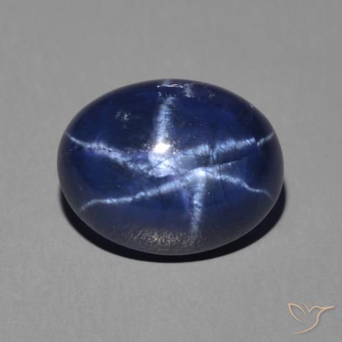 3.06ct Natural Azul profundo Safira estrela, oval, Opaco