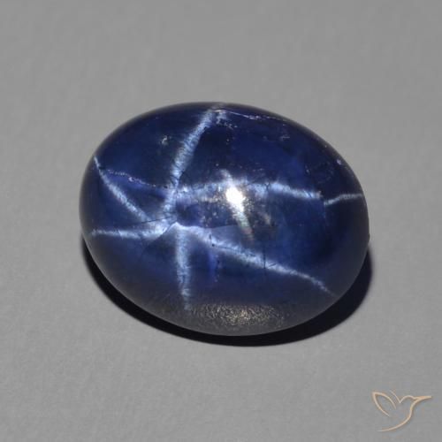 Safira estrela Azul profundo Natural 3.06ct, oval, Opaco