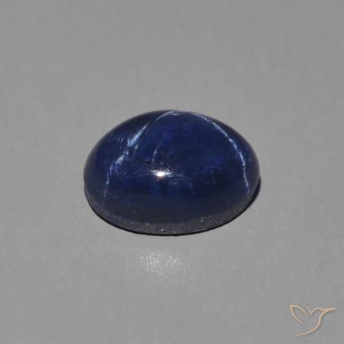 Safira estrela Azul profundo Natural 1.47ct, oval, Opaco