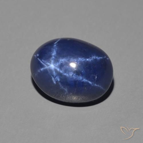 Safira estrela Azul profundo Natural 2.50ct, oval, Opaco
