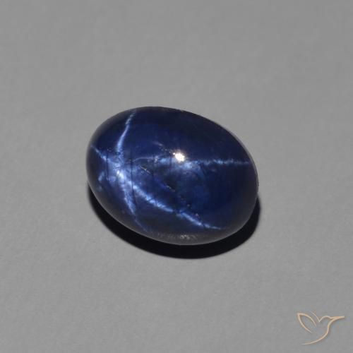 Safira estrela Azul escuro Natural 1.60ct, oval, Opaco