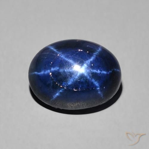 3.22ct Natural Azul escuro Safira estrela, oval, Opaco