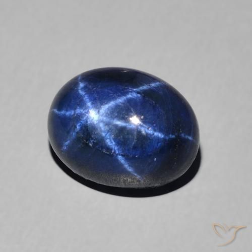 Safira estrela Azul escuro Natural 3.22ct, oval, Opaco