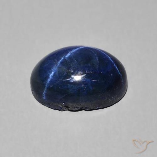 Safira estrela Azul escuro Natural 3.22ct, oval, Opaco