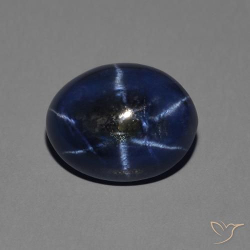 2.89ct Natural Azul escuro Safira estrela, oval, Opaco