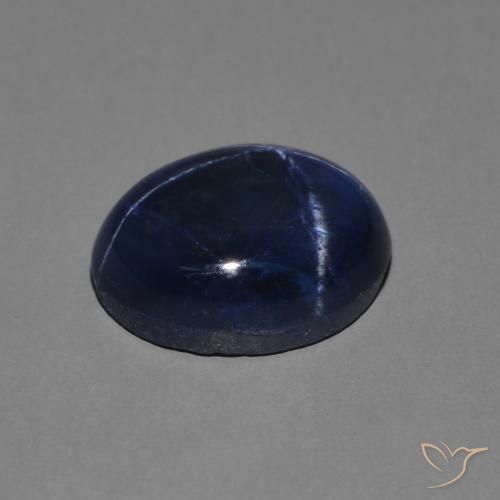 Safira estrela Azul escuro Natural 2.89ct, oval, Opaco