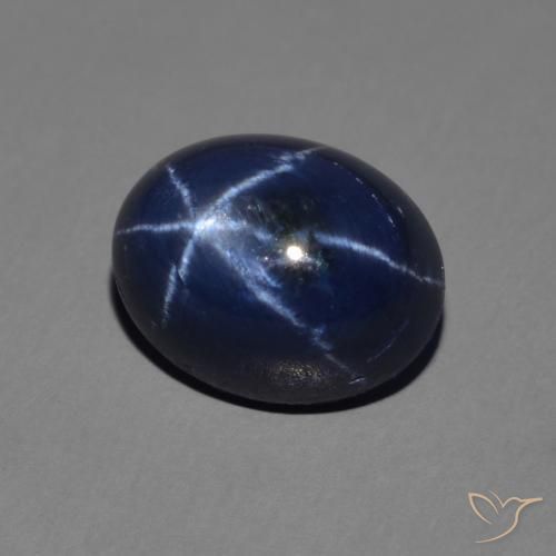 Safira estrela Azul-marinho Natural 3.60ct, oval, Opaco