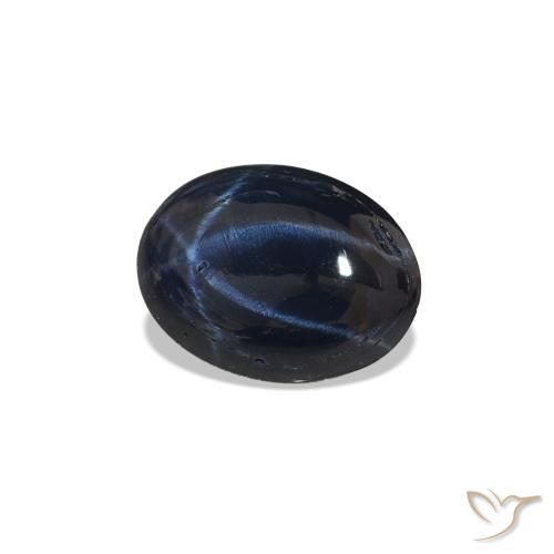 Safira estrela Azul profundo Natural 1.40ct, Corte Oval, Opaco