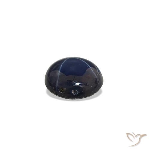 Safira estrela Azul marinho profundo Natural 0.53ct, Corte Redondo, Opaco