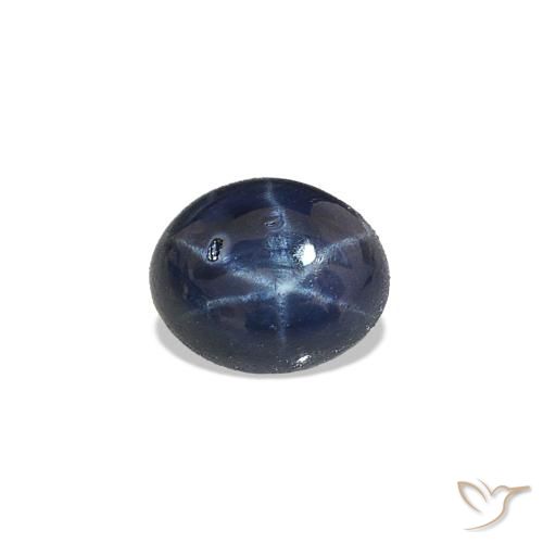 Safira estrela Azul marinho profundo Natural 0.56ct, Corte Oval, Opaco